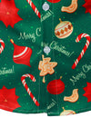 Men's Green Merry Christmas Tree Candy Print Button Long Sleeve Dress Shirt