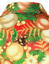 Men's Party Christmas Decoration Floral Print Holiday Shiny Button Long Sleeve Shirt