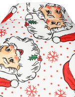 Men's Cute Santa Christmas Print Xmas Party Holiday Button White Long Sleeve Shirt