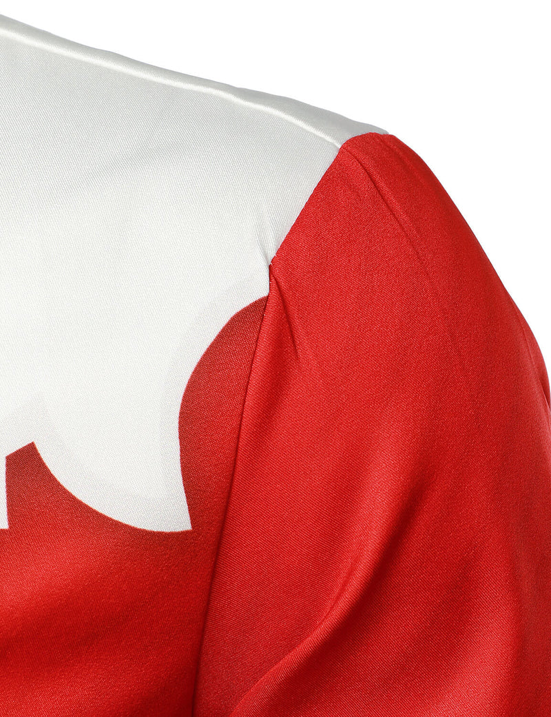 Men's Santa Claus Christmas Themed Top Red Funny Holiday Long Sleeve Shirt
