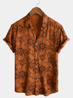 Bundle Of 3 | Men's Vintage Flower Holiday Breathable Short Sleeve Button Up Shirts