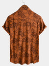 Bundle Of 3 |Men's Vintage Paisley Print 70s Green Boho Retro Tribal Short Sleeve Shirts