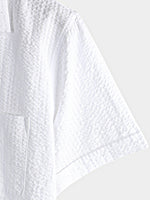 Men's Button Up Casual 100% Cotton Summer Pocket Short Sleeve Shirt