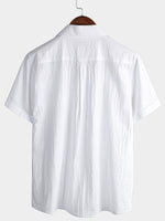 Men's Button Up Casual 100% Cotton Summer Pocket Short Sleeve Shirt