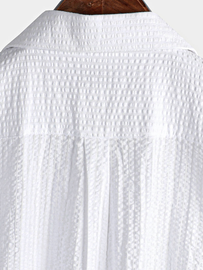 Men's Button Up Casual 100% Cotton Summer Pocket Short Sleeve Shirt