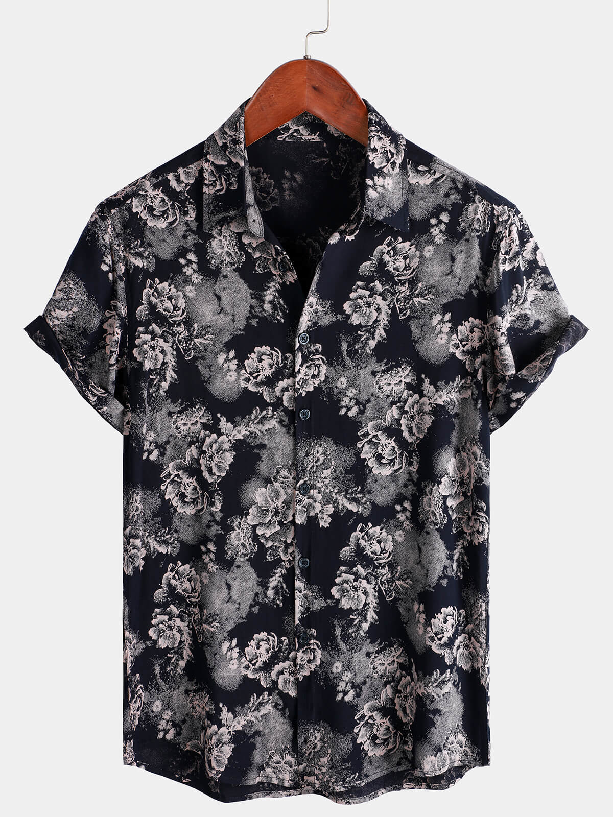 Men's Rayon Floral Summer Holiday Short Sleeve Shirt