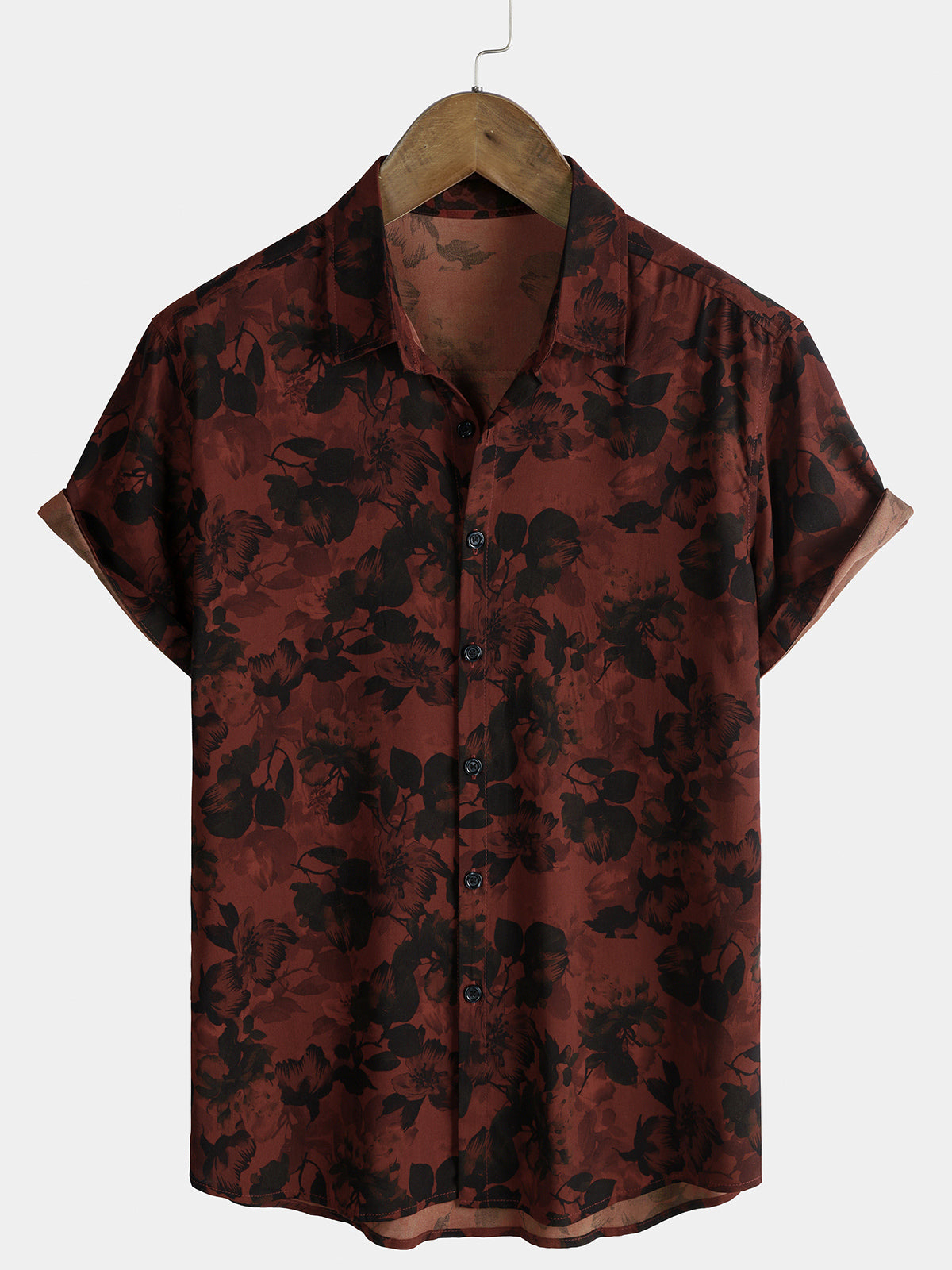 Men’s Vintage Casual Vacation Breathable Summer Beach Floral Short Sleeve Shirt