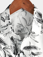 Men's Beach Cotton Summer White Hawaiian Holiday Button Up Cruise Short Sleeve Shirt