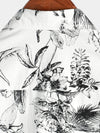 Men's Beach Cotton Summer White Hawaiian Holiday Button Up Cruise Short Sleeve Shirt