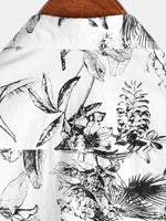 Men's Beach Cotton Summer White Hawaiian Holiday Button Up Cruise Short Sleeve Shirt
