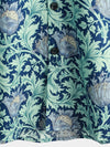 Men's Cotton Blue Hawaiian Vintage Floral Holiday Cruise Short Sleeve Button Up Shirt