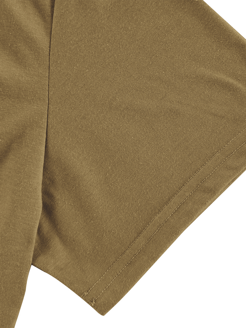Men's V Neck Breathable Solid Color Casual Cotton Short Sleeve T-Shirt