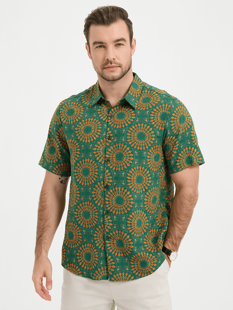 Men's Vintage Boho Short Sleeve Hawaiian Shirt