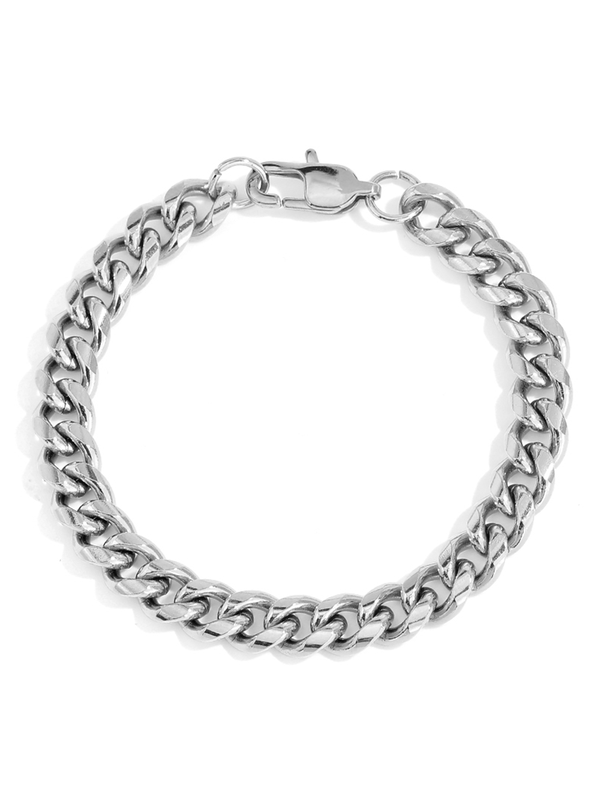 18K Gold Plated Polished Cuban Link Stainless Steel Bracelet