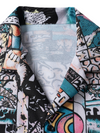 Men's Casual Cuban Collar Tropical Print Summer Short Sleeve Shirt