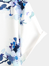 Men's Floral Print Lapel Button Holiday Short Sleeve Shirt