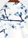 Men's Floral Print Lapel Button Holiday Short Sleeve Shirt
