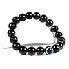 Devil's Eye Black Glass Shiny Bead Bracelet