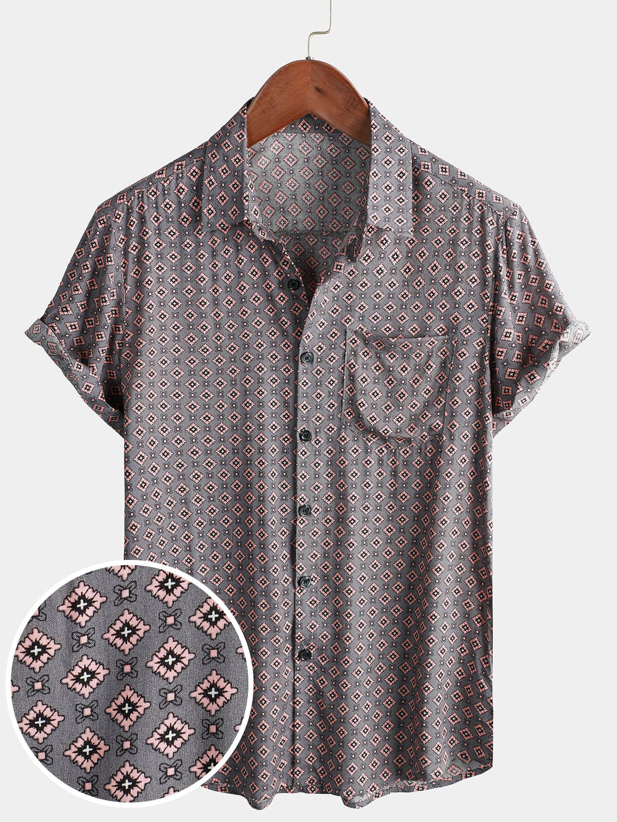 Men's Button Up Rayon Beach Short Sleeve Shirt