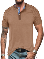 Men's Casual Color Summer Block Short Sleeve Solid Color T-shirt