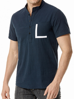 Men's Cotton Casual Pocket Beach Summer Short Sleeve Button Shirt