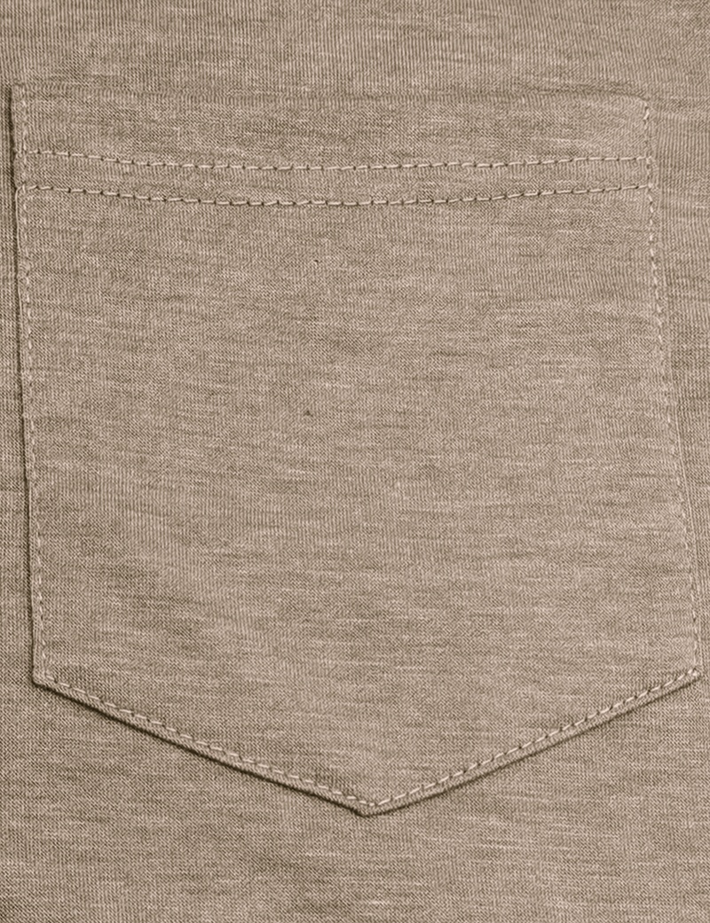 Men's Solid Color Cotton Casual Henry Collar Pocket Long Sleeve T-Shirt