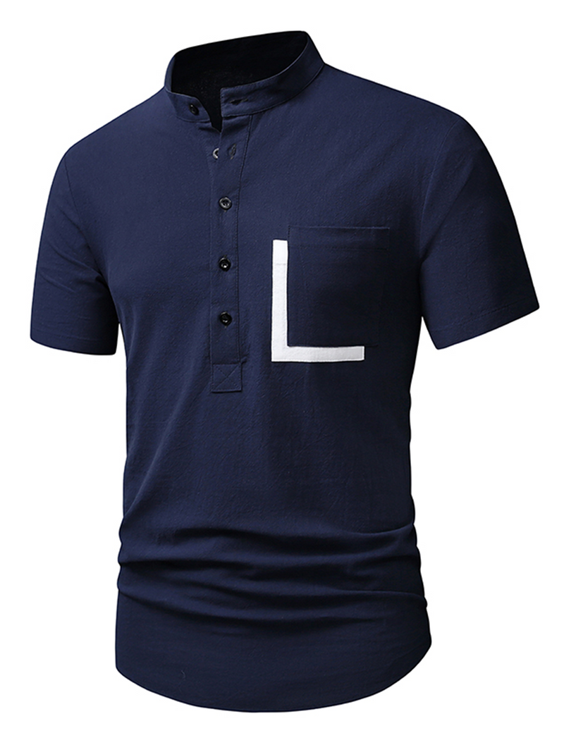 Men's Cotton Casual Pocket Beach Summer Short Sleeve Button Shirt
