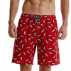 Men's Shark Print Red Quick Dry Beach Shorts Swim Trunks