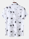 Men's Bamboo Print Vacation Short Sleeve Button Up Casual Shirt