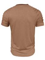 Men's Casual Color Summer Block Short Sleeve Solid Color T-shirt