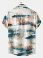 Men's Casual Gradient Abstract Vacation Short Sleeve Shirt