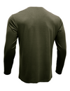 Men's Solid Color Cotton Casual Henry Collar Pocket Long Sleeve T-Shirt
