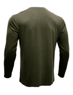 Men's Solid Color Cotton Casual Henry Collar Pocket Long Sleeve T-Shirt