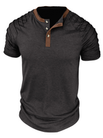Men's Casual Color Summer Block Short Sleeve Solid Color T-shirt