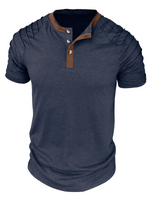 Men's Casual Color Summer Block Short Sleeve Solid Color T-shirt