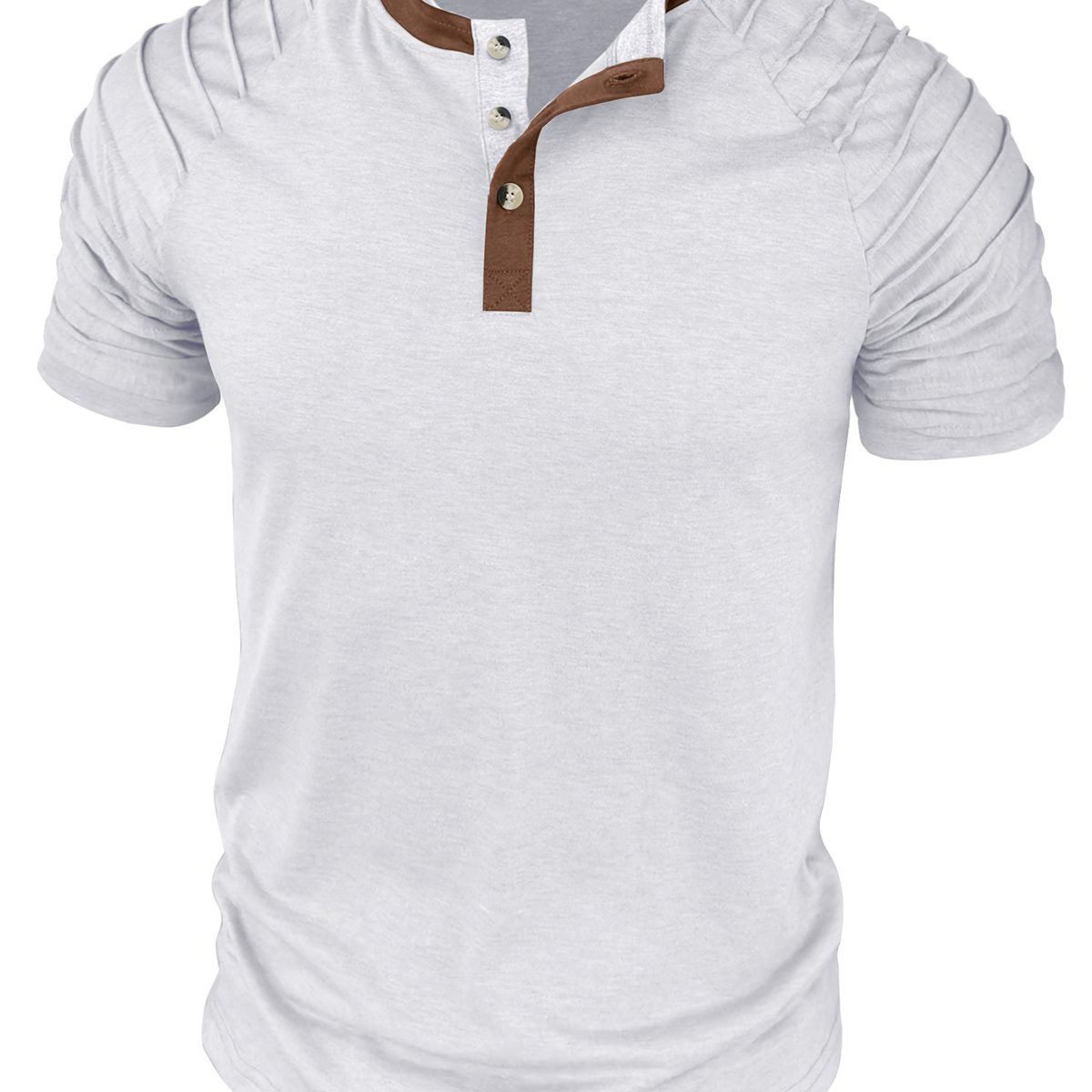 Men's Breathable Solid Color Casual  Color Block Short Sleeve T-shirt