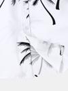 Men's Palm Tree Print Hawaiian Button Up Summer Short Sleeve Shirt