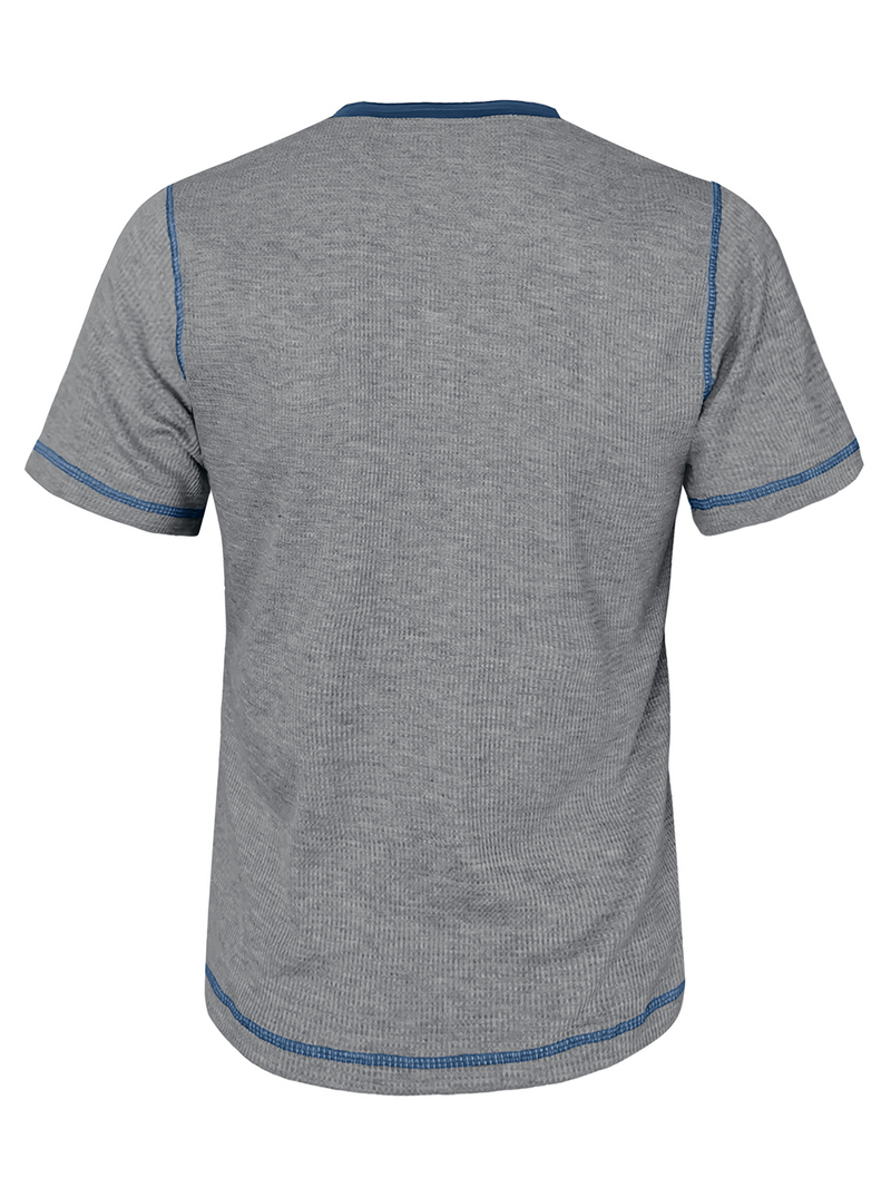 Men's Vintage Solid Color Henley Collar Casual Short Sleeve T-Shirt
