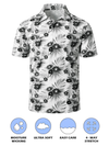 Men's Tropical Floral Print Cotton Vacation Sports Golf Short Sleeve Polo Shirt