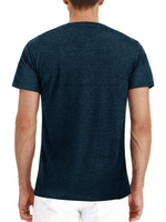 Men's Summer Solid Color Cotton Casual Henley Collar Short Sleeve T-Shirt