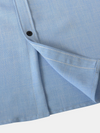 Men's Casual Breathable Solid Color Lapel Summer Short Sleeve Shirt