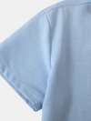 Men's Casual Breathable Solid Color Lapel Summer Short Sleeve Shirt