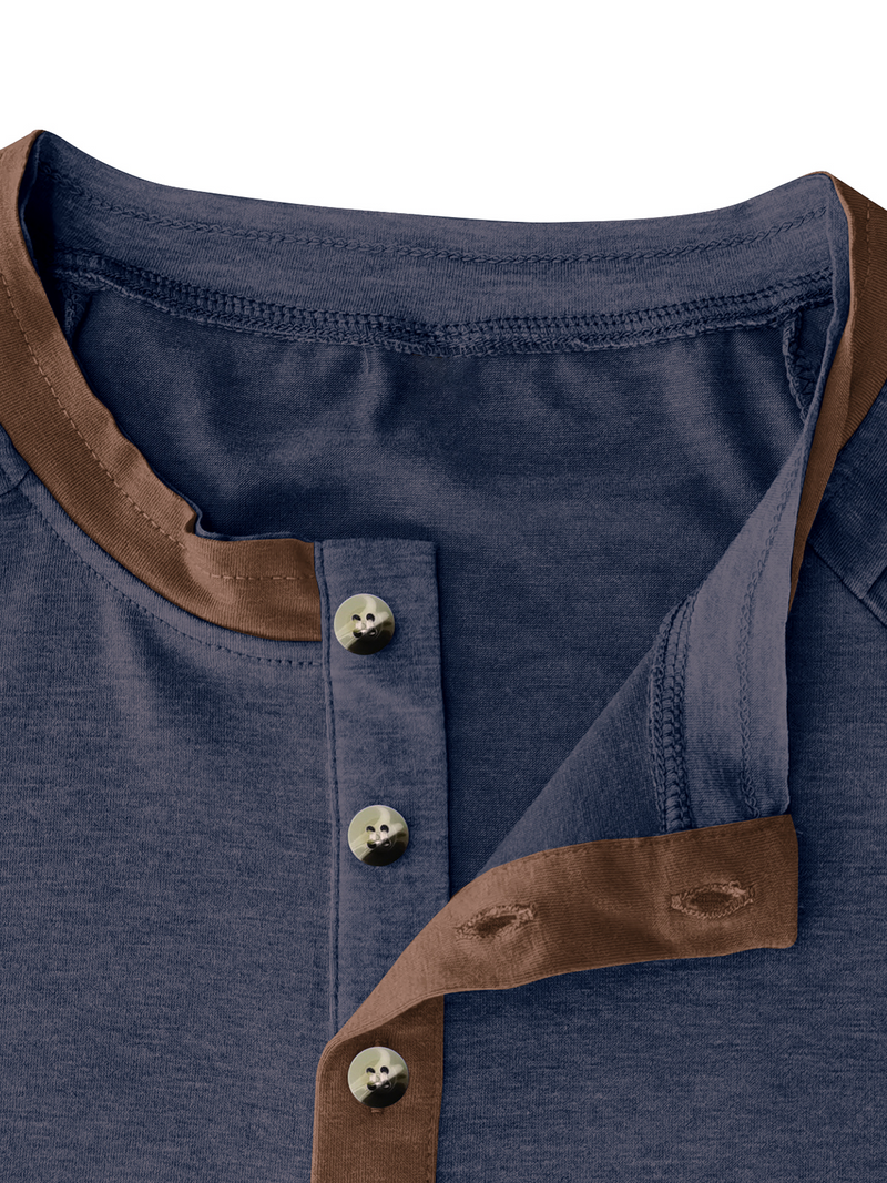 Men's Casual Color Summer Block Short Sleeve Solid Color T-shirt