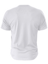 Men's V Neck Breathable Solid Color Casual Cotton Short Sleeve T-Shirt