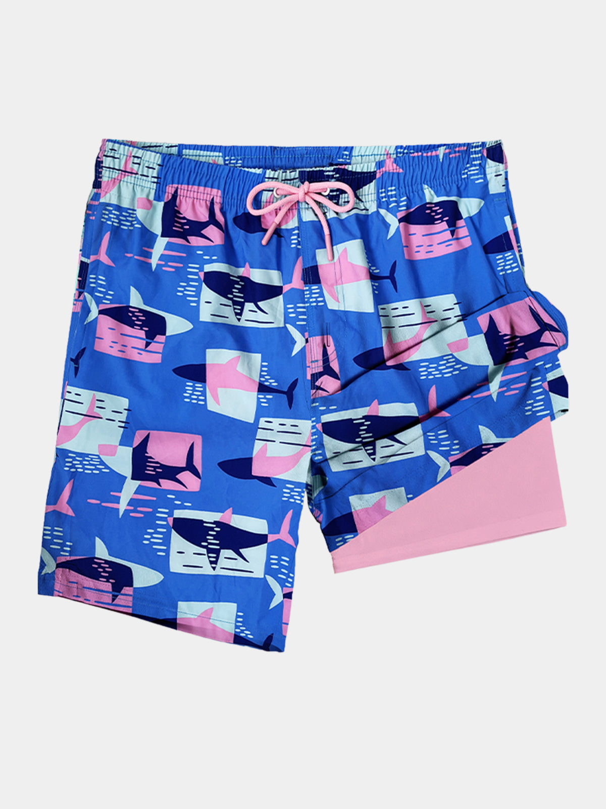 Men's Shark Print Quick Dry Beach Shorts Swim Trunks
