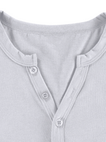 Men's V Neck Breathable Solid Color Casual Cotton Short Sleeve T-Shirt