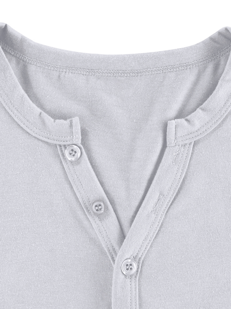 Men's V Neck Breathable Solid Color Casual Cotton Short Sleeve T-Shirt