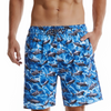 Men's Shark Print Blue Quick Dry Beach Shorts Swim Trunks