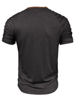 Men's Casual Color Summer Block Short Sleeve Solid Color T-shirt
