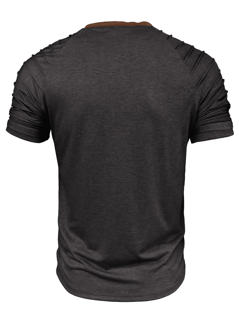 Men's Casual Color Summer Block Short Sleeve Solid Color T-shirt